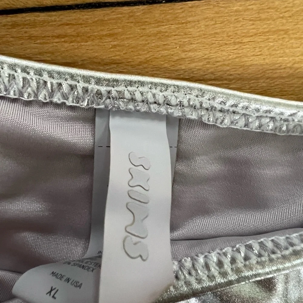 Skims silver metallic bikini‎ set